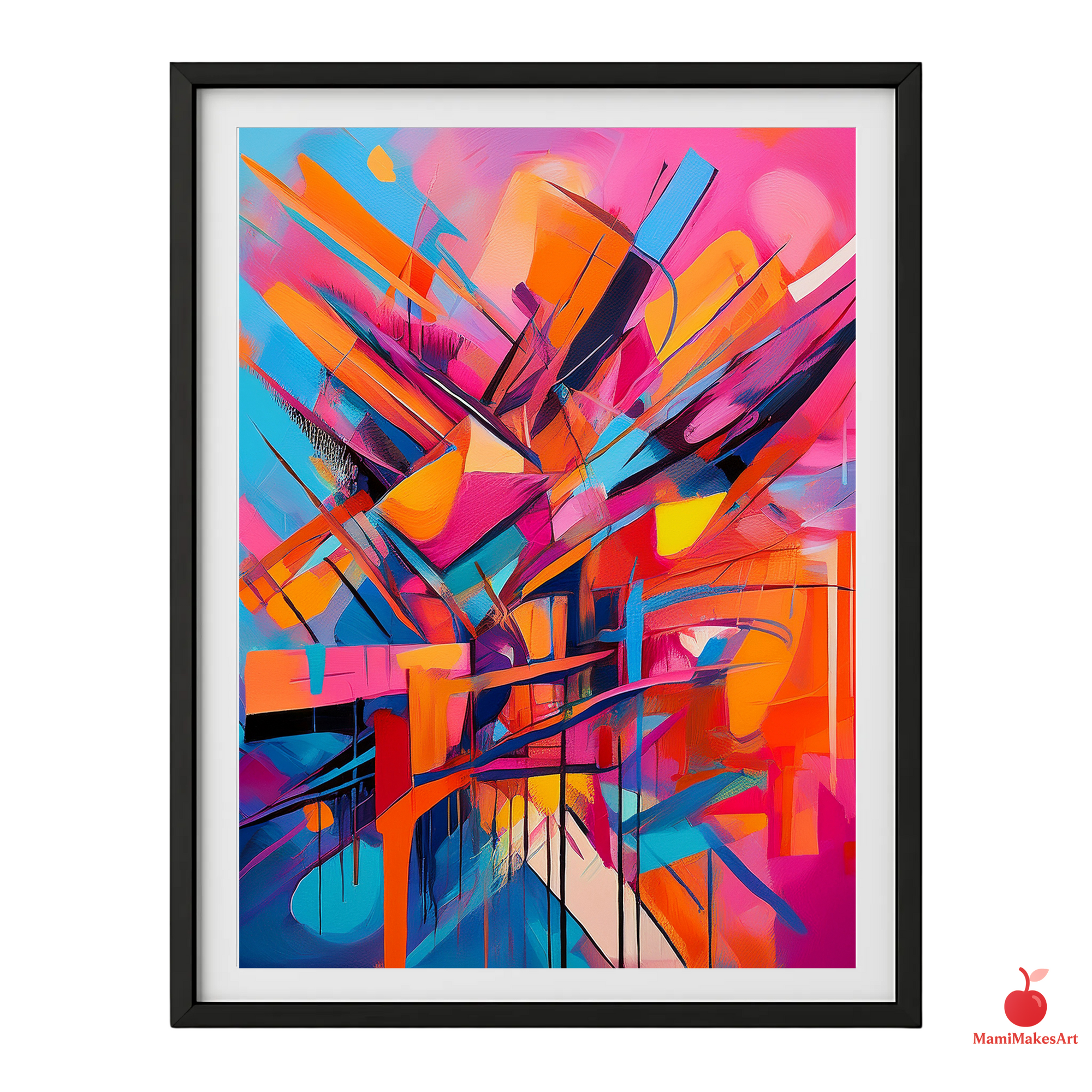 Maximalist Abstract Art Print | Vibrant Chaotic Harmony | Colorful Eclectic Wall Decor