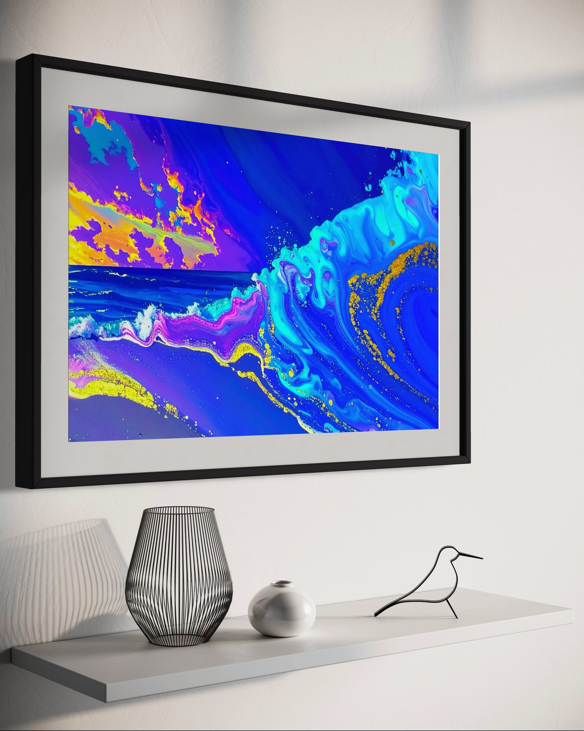 Electric Ocean Glow | Vibrant Seascape Wall Art