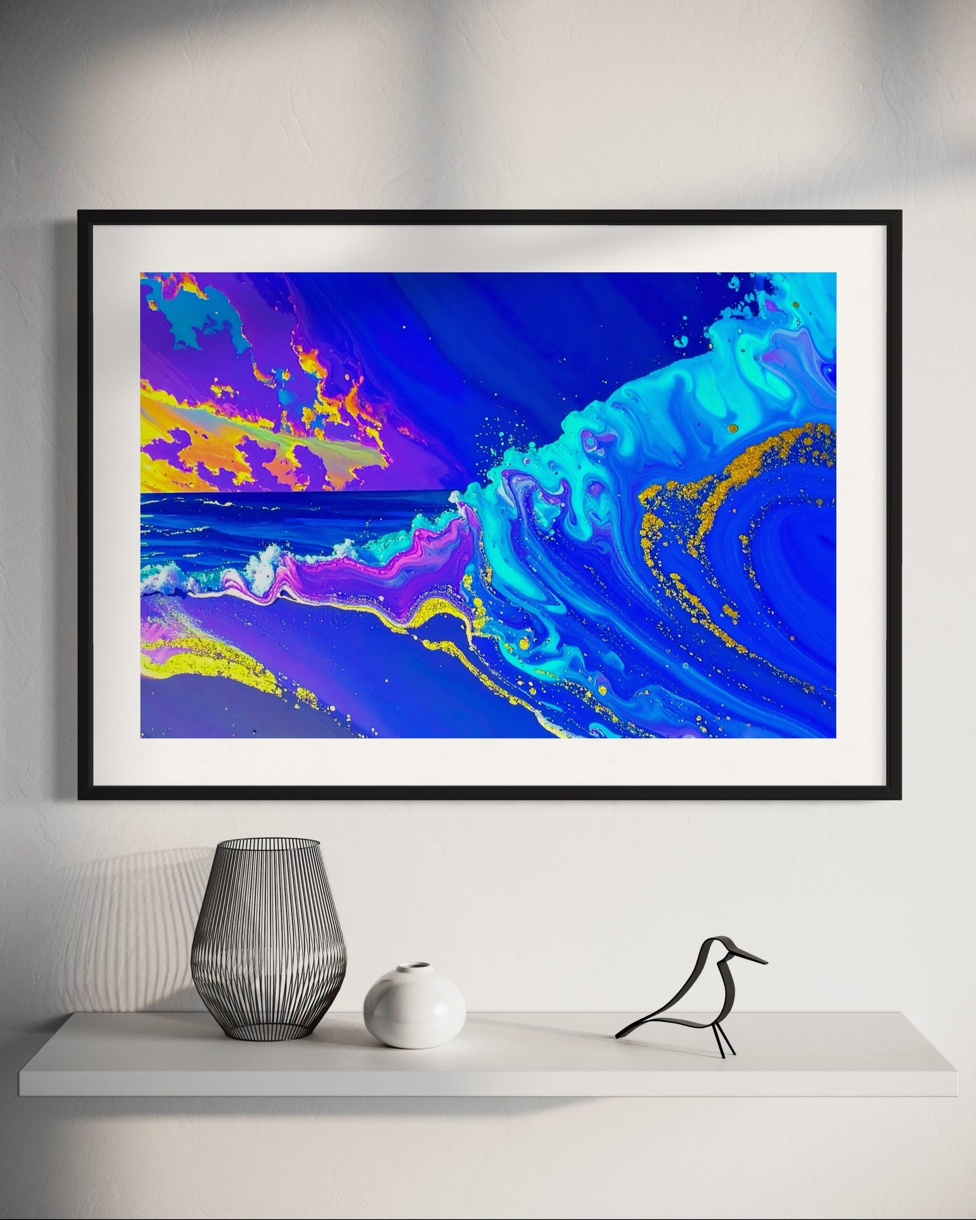 Electric Ocean Glow | Vibrant Seascape Wall Art