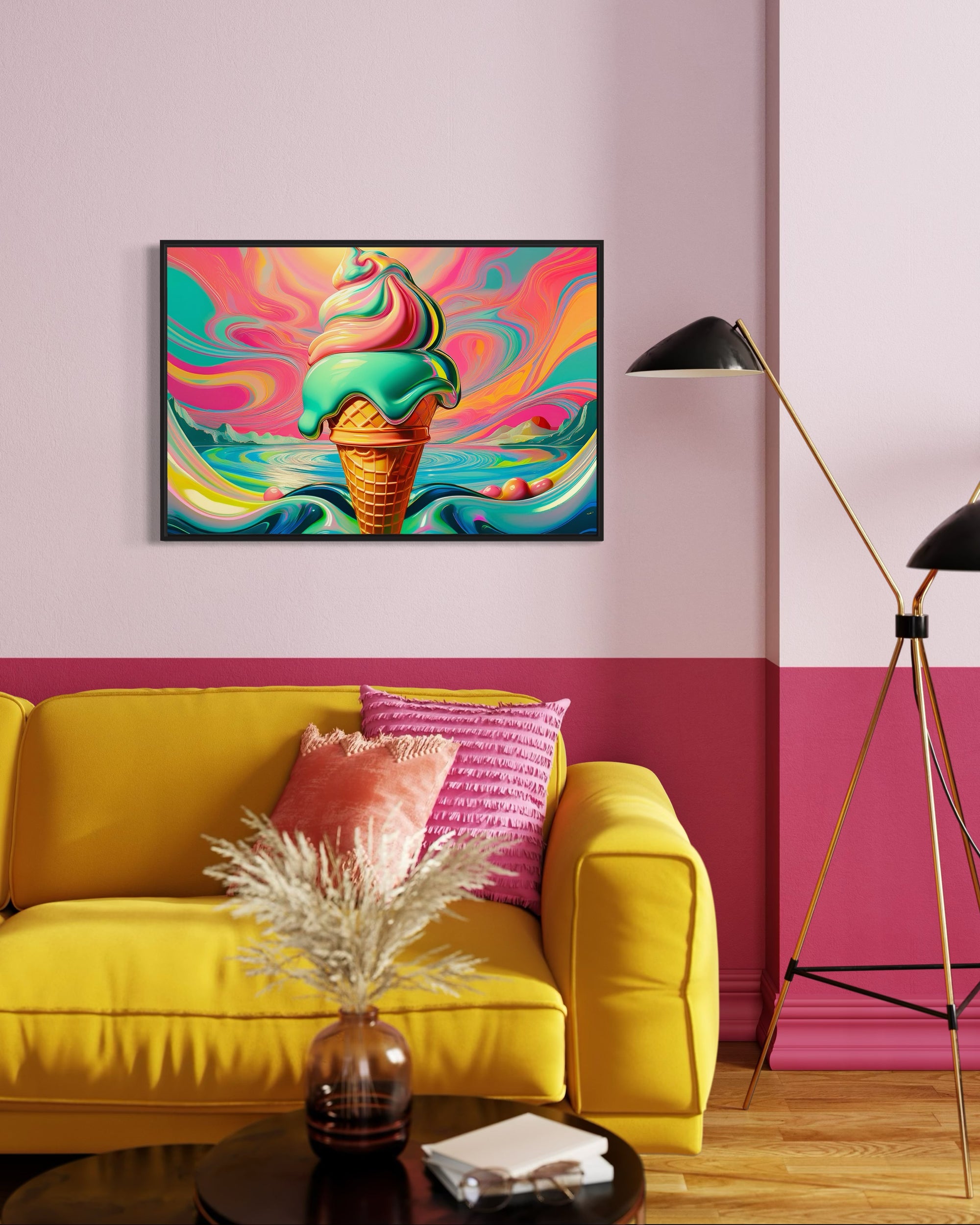 Candy Coastline Ice Cream Poster | Retro Pop Art Print | Sugar Pop Summer Wall Decor