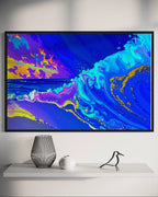 Electric Ocean Glow – Vibrant Seascape Wall Art Mami Makes Art