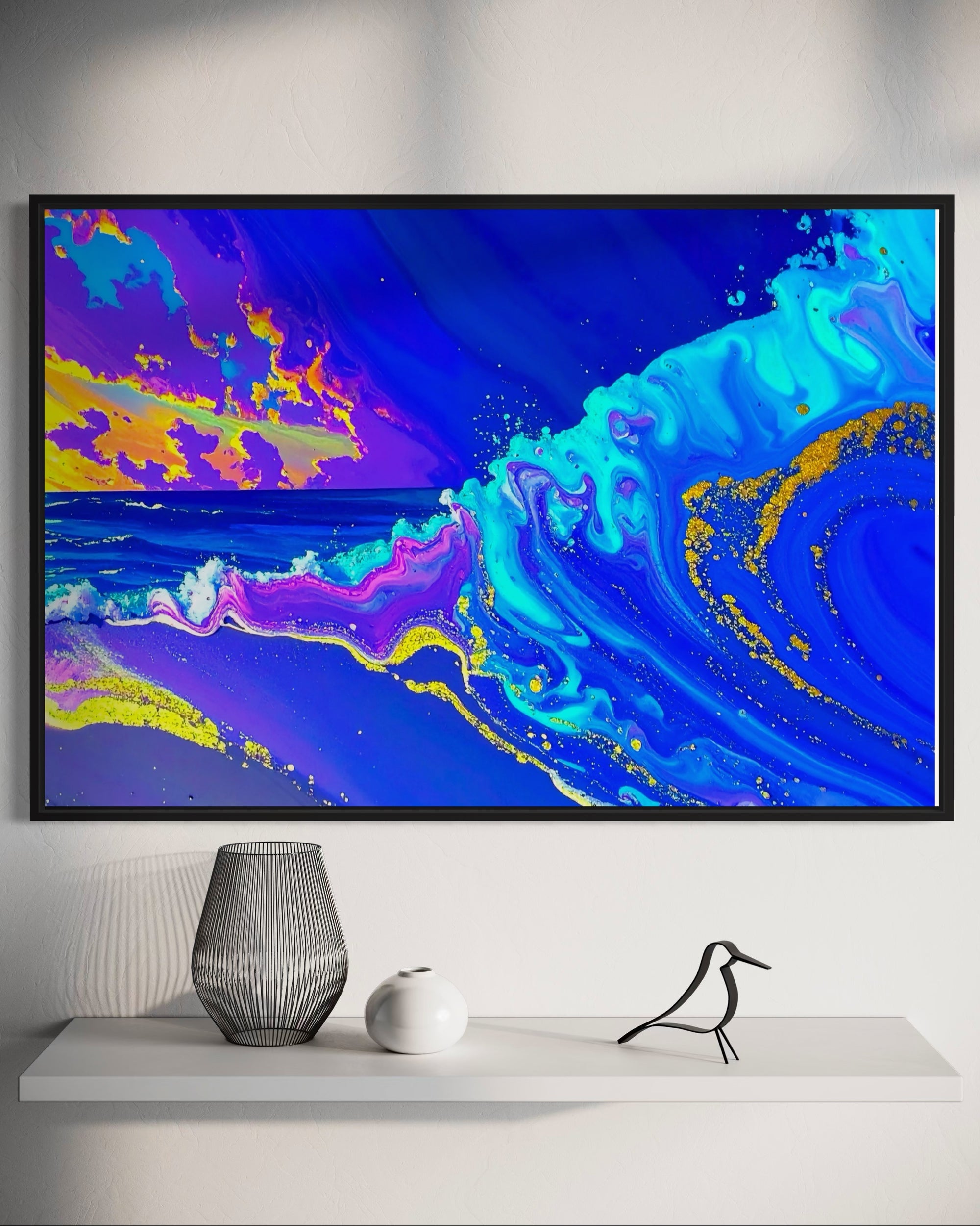 Electric Ocean Glow | Vibrant Seascape Wall Art