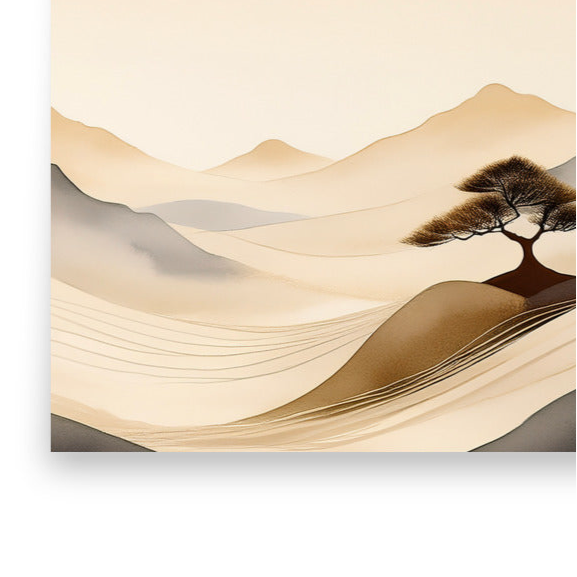 Heatwave Mirage – Minimalist Desert Landscape Wall Art Mami Makes Art