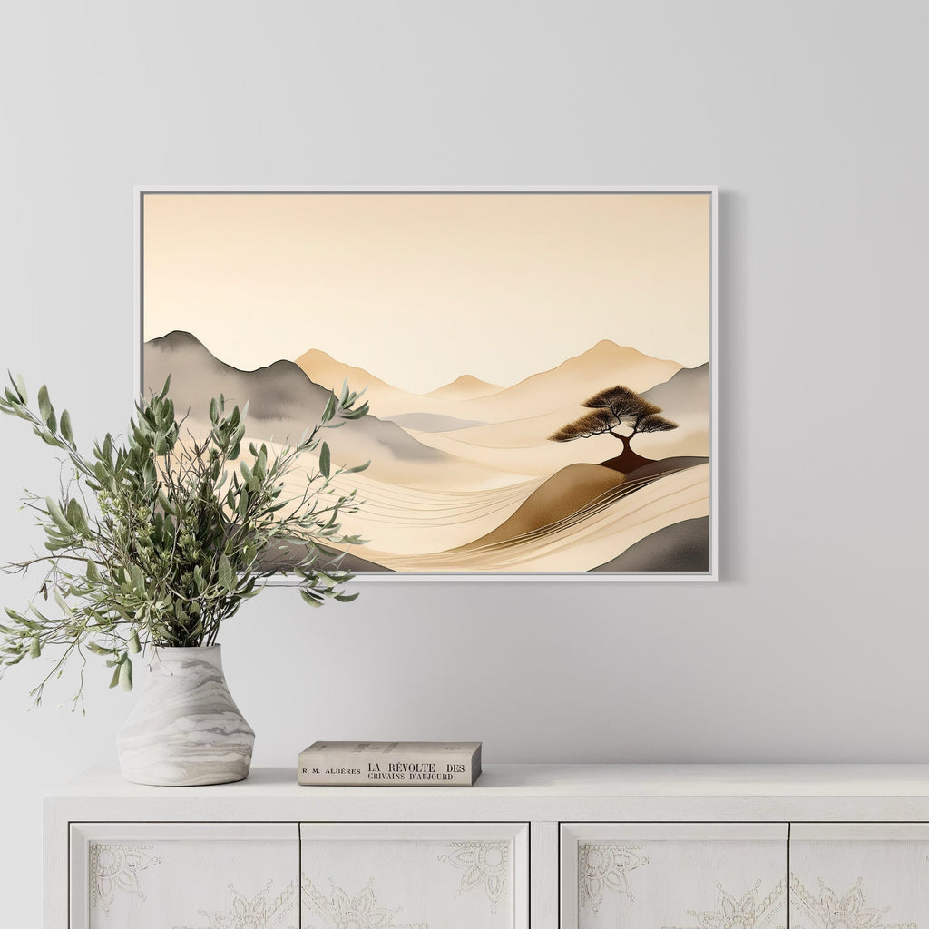 Heatwave Mirage – Minimalist Desert Landscape Wall Art Mami Makes Art
