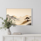 Heatwave Mirage – Minimalist Desert Landscape Wall Art Mami Makes Art