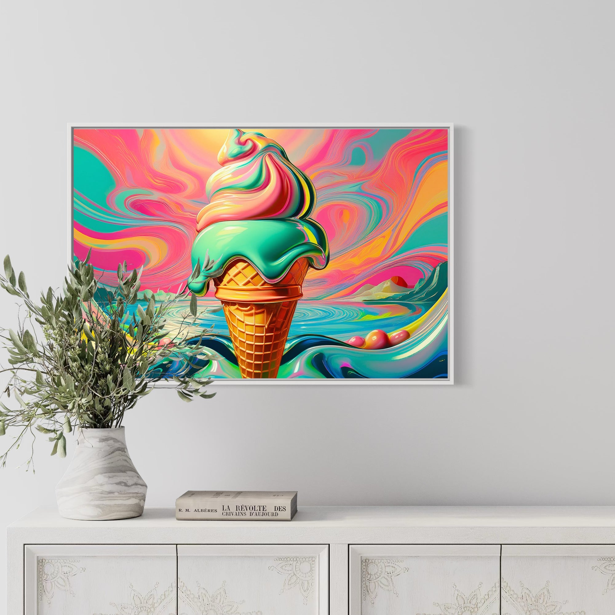Candy Coastline Ice Cream Poster | Retro Pop Art Print | Sugar Pop Summer Wall Decor